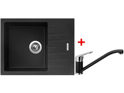 113498 akcni set sinks perfecto 650 metalblack baterie pronto gr