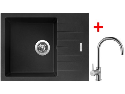 113552 akcni set sinks perfecto 650 metalblack baterie vitalia