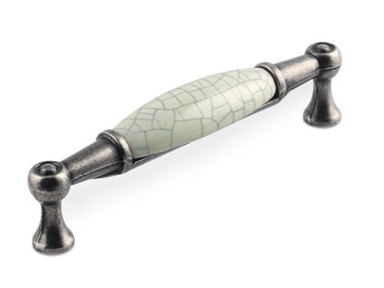 Nábytková úchytka AURORA starostriebro porcelán popraskaný