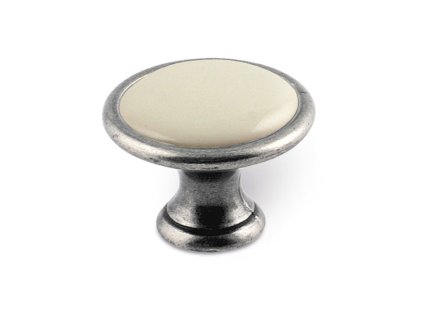 Nábytková knopka AURORA starostriebro porcelán