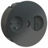 zasuvka bachmann twist usb cerna matna