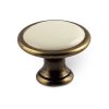 Nábytková knopka AURORA staromosadz porcelán
