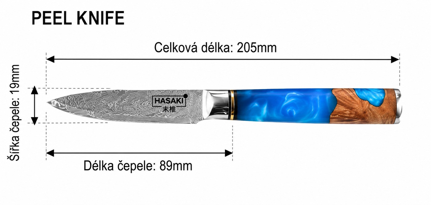 3,5" loupací nůž – rozměry