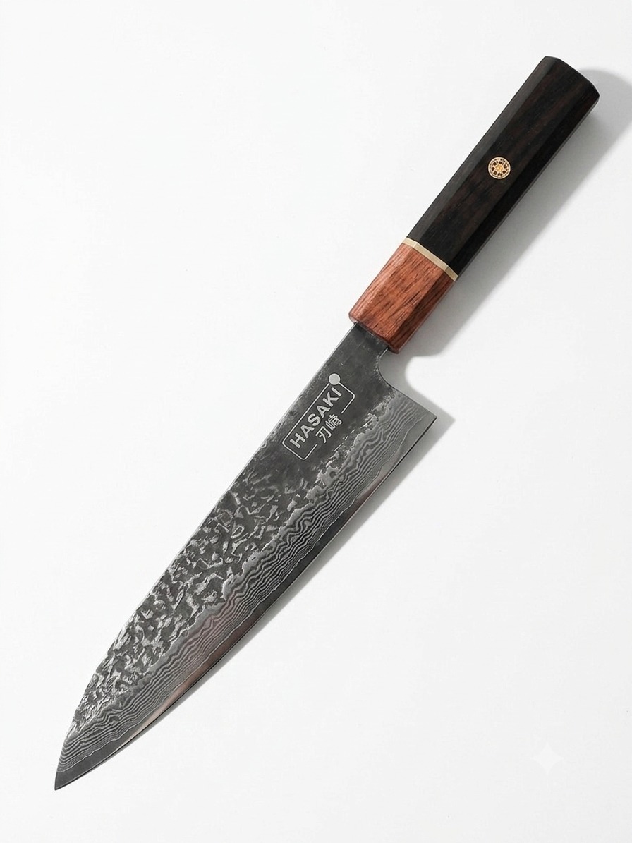 Šéfkuchařský nůž z damaškové oceli - Eben 20 cm