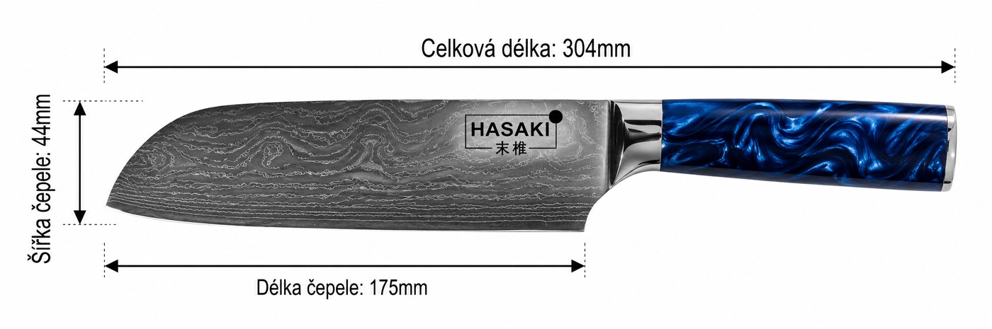 Santoku – rozměry
