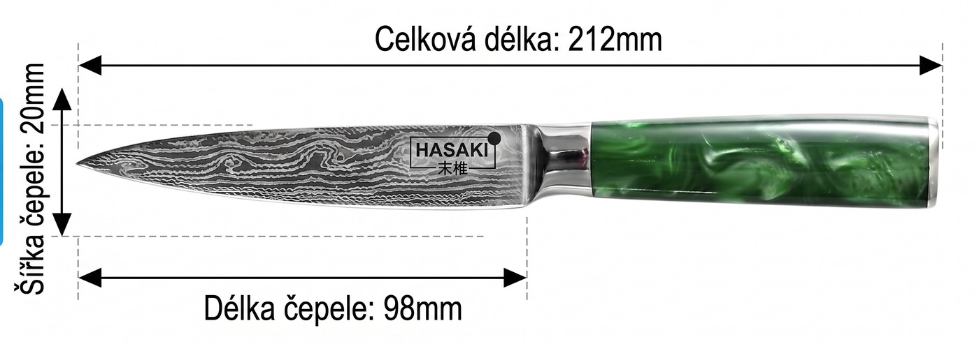 Loupací nůž – rozměry