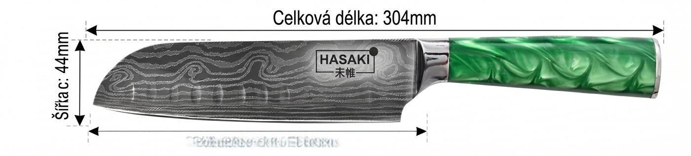 Santoku – rozměry