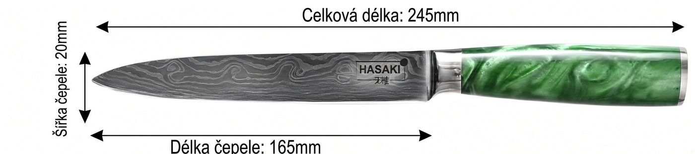 Univerzální nůž – rozměry