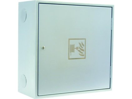 Nástenný hydrant celonerezový s tvarovo stálou hadicou D25 – 20bm – plné dvierka – prúdnica ekv.6