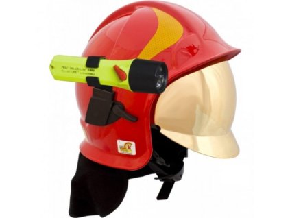 ZÁSAHOVÁ PRILBA KALISZ VULKAN CV102 MO – zlatý štít, okuliare, zátylník