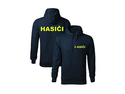 FLUO detská mikina s kapucňou HASIČI