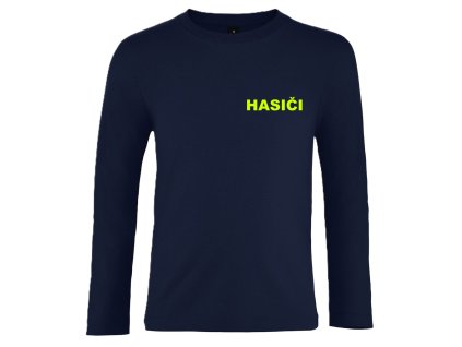 FLUO detské tričko dlhý rukáv HASIČI