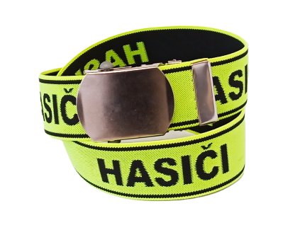 Opasok pruženka HASIČI kovová spona fluožltý