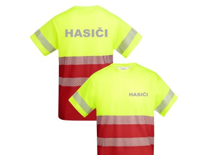 HASIČI pánske pracovné tričko Reflex red
