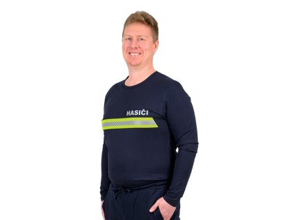 HIVIS pánske tričko dlhý rukáv Hasiči Navy