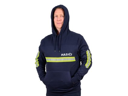 HIVIS pánska mikina s kapucňou Hasiči Navy