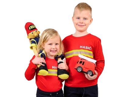 HIVIS detské tričko dlhý rukáv Hasiči Red