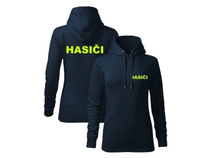 FLUO dámska mikina s kapucňou HASIČI