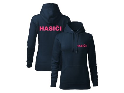 PINK NEON dámska mikina s kapucňou HASIČI