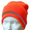 Zimná pletená čiapka ORANGE fluo reflex