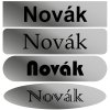 Jmenovka na dveře - gravírovaný plast (Barva desky ŽLUTÁ DESKA / ČERNÉ GRAVÍROVÁNÍ, Tvar OVÁL, Typ fontu ARIAL)