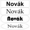 Jmenovka na dveře - gravírovaný plast (Barva desky ŽLUTÁ DESKA / ČERNÉ GRAVÍROVÁNÍ, Tvar OVÁL, Typ fontu ARIAL)