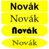 Jmenovka na dveře - gravírovaný plast (Barva desky ŽLUTÁ DESKA / ČERNÉ GRAVÍROVÁNÍ, Tvar OVÁL, Typ fontu ARIAL)