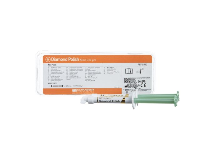 Diamantová pasta mint 0,5µm 2x1,2ml  Diamantová pasta pro dosažení vysokého lesku kompozit a keramiky.