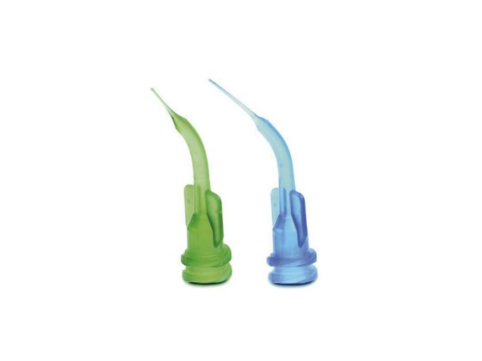 Micro Capillary kanyly modrá 10mm 20ks  velmi jemné, ohnuté plastové kanyly