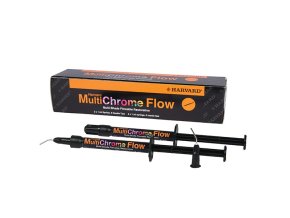 Harvard MultiChrome Flow, 2 x 1 ml syringes  Světlem vytvrzované, barevně přizpůsobivé kompozity