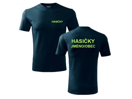 Panske triko hasicky obec jmeno tmavemodre main