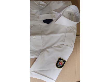 Košeľa biela s nášivkou znak DPO SRO