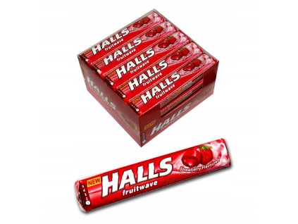 20 x HALLS FRUITWAVE STRAWBERRY Truskawka 45g