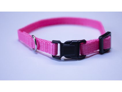 Nylónový obojok pre psa, Neon-ružová/Modrá Labka, šírka10mm x26cm