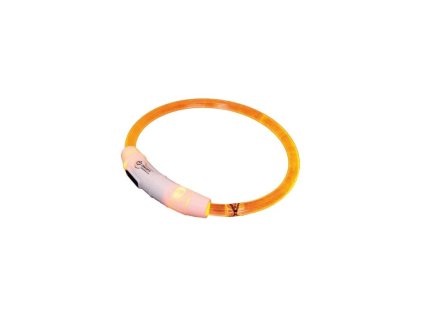 30369 plastovy svietiaci obojok pre psy s led nabijanim pre lepsiu viditelnost nobby visible s oranzova