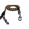 Šnúrové vodítko pre psa, modro-žlto-čierne pásiky, šírka 1cm