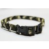 Nylónový obojok pre psa, zelený/zimný maskáč, šírka15mm x40cm