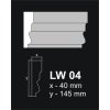 Az ablak körüli díszlécek LW 04 (Dĺžka profilu 150 cm)