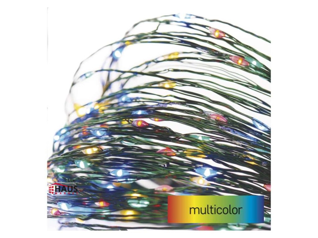 LED vianočná nano reťaz zelená, 7,5 m, vonkajšia aj vnútorná, multicolor, časovač