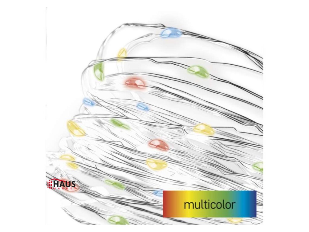 LED vianočná nano reťaz, 1,9 m, 2x AA, vnútorná, multicolor, časovač