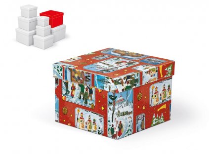 krabička darčeková vianočná C-V005-FL 18x18x13cm 5370775