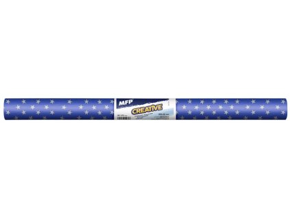 krepový papier rolka 50x200cm modrý biele hviezdy 5811370