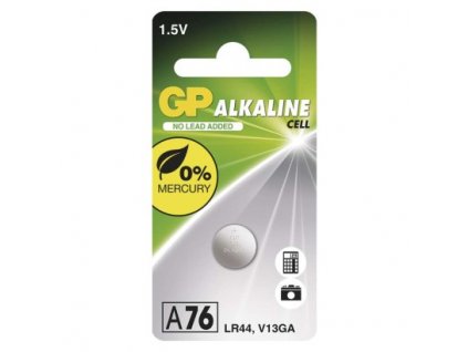 Alkalická gombíková batéria GP LR44 (A76F)