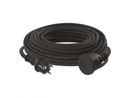 Vonkajší predlžovací kábel 25 m / 1 zásuvka / čierny / guma-neoprén / 230 V / 2,5 mm2