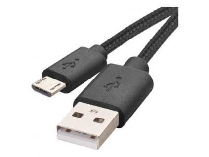 Nabíjací a dátový kábel USB-A 2.0 / micro USB-B 2.0, 2 m, čierny