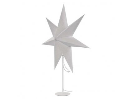 Svietnik na žiarovku E14 s papierovou hviezdou biely, 67x45 cm, vnútorný