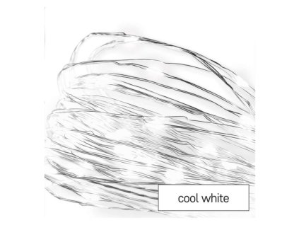 LED vianočná nano reťaz strieborná, 10 m, vonkajšia aj vnútorná, studená biela, časovač