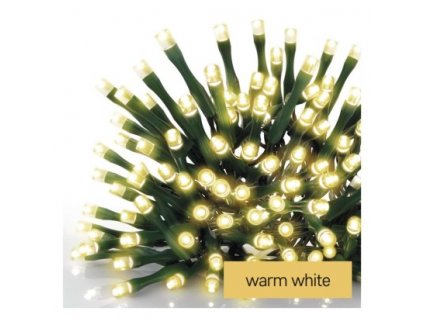 LED vianočná reťaz zelená, 12 m, vonkajšia aj vnútorná, teplá biela