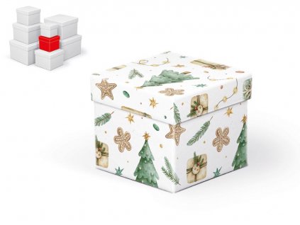 krabička darčeková vianočná C-V007-B 10x10x9cm 5370940