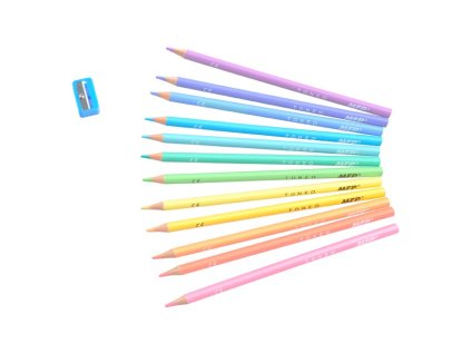 Pastelky TONEO 12 ks Pastelové triangular so strúhadlom 6300621